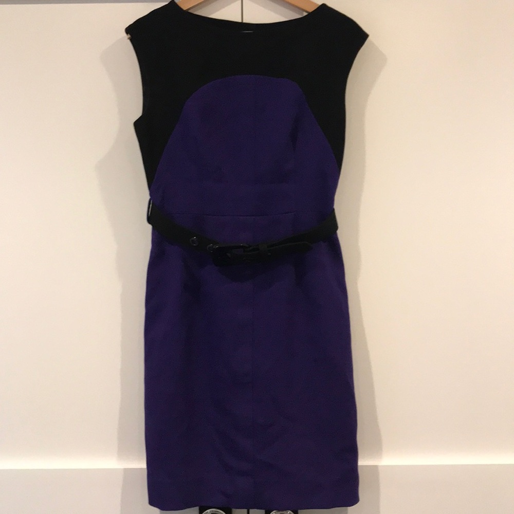 Milly Colorblock Dress (Black/Purple); Size 8